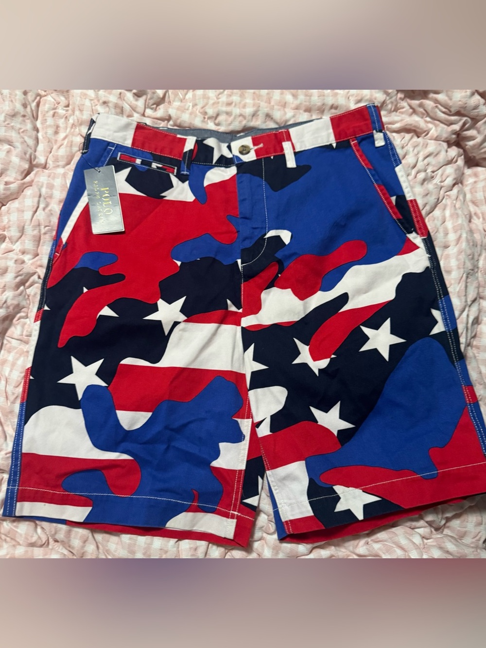 New Polo Ralph Lauren American Flag Camouflage Relaxed Casual Golf Shorts 31 NWT